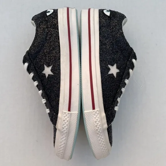 Chiara Ferragni X Converse Chuck Taylor Low Top Sneakers US 6 Black Glitter