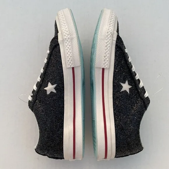 Chiara Ferragni X Converse Chuck Taylor Low Top Sneakers US 6 Black Glitter