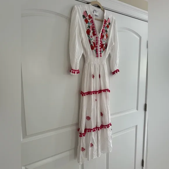 Chicwish Embroidered White Maxi Dress Midi Dress