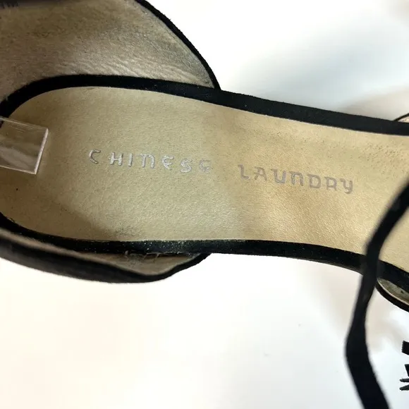 Chinese Laundry Z-Olinda Black Micro Suede Kitten Heel Tassel Tie Womens 10 / 41