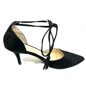 Chinese Laundry Z-Olinda Black Micro Suede Kitten Heel Tassel Tie Womens 10 / 41