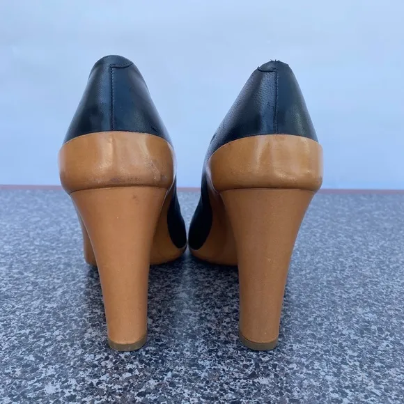 Chloe wood plataform leather pumps size 38.5