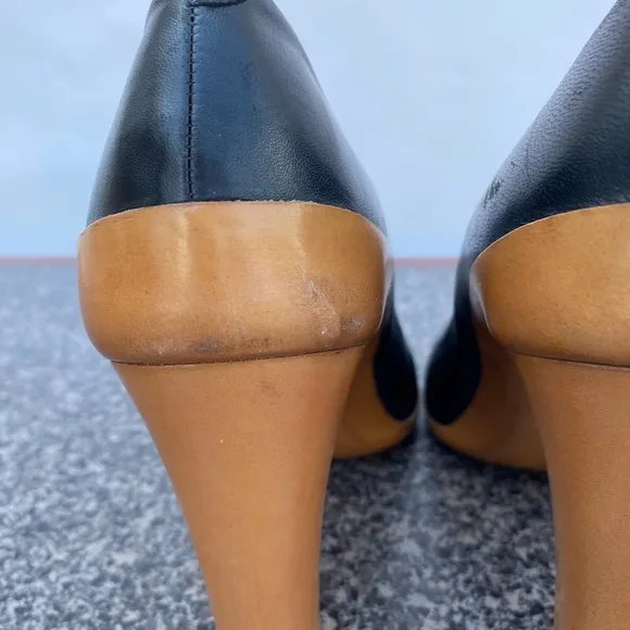Chloe wood plataform leather pumps size 38.5