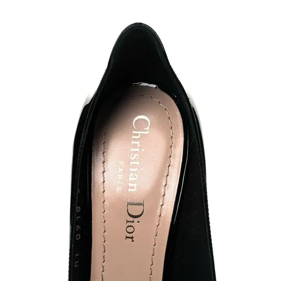 Christian Dior D-Moi Black Patent Pointed Toe Heels Pumps Size 38