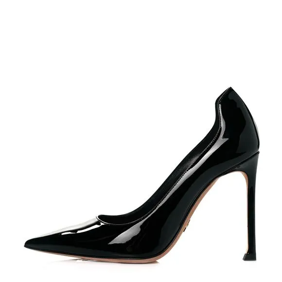 Christian Dior D-Moi Black Patent Pointed Toe Heels Pumps Size 38