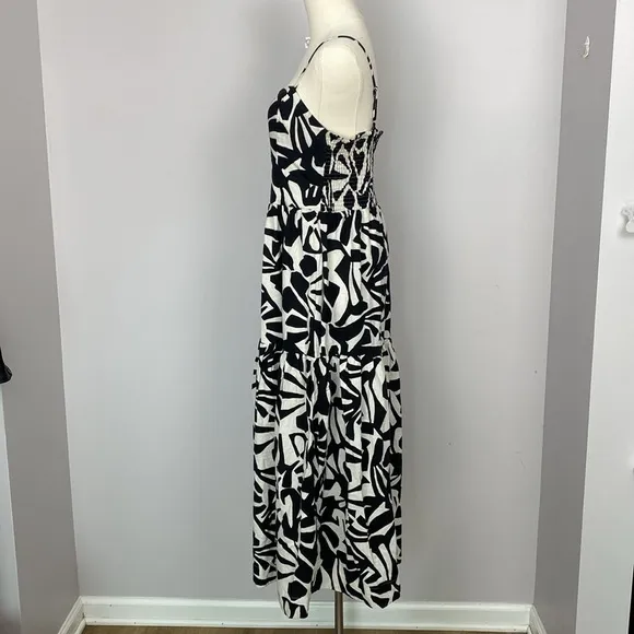 Christian Lacroix black and white linen maxi dress size medium