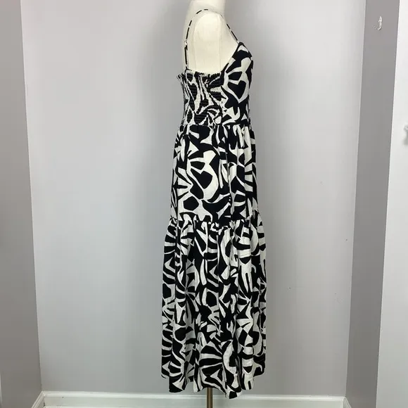 Christian Lacroix black and white linen maxi dress size medium