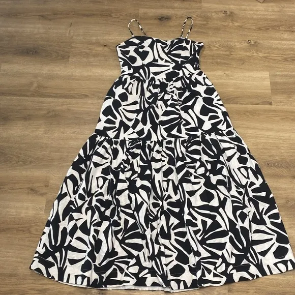 Christian Lacroix black and white linen maxi dress size medium