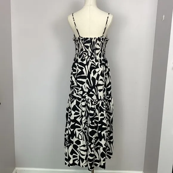 Christian Lacroix black and white linen maxi dress size medium