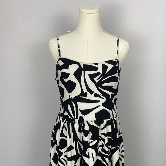 Christian Lacroix black and white linen maxi dress size medium