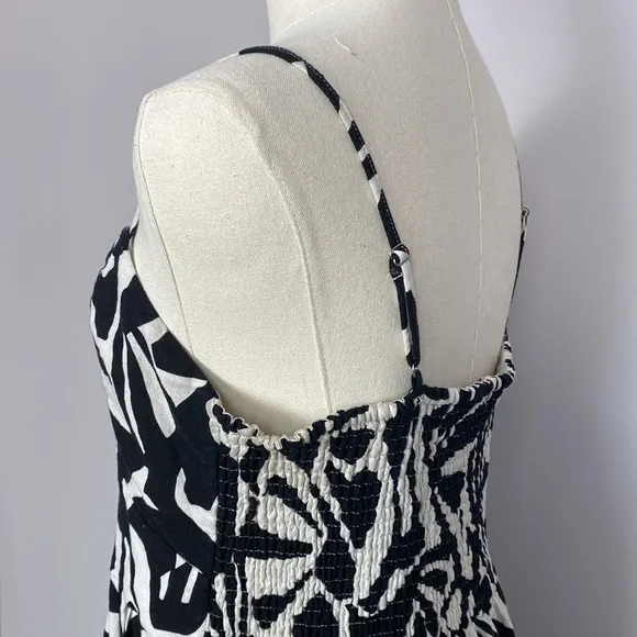 Christian Lacroix black and white linen maxi dress size medium