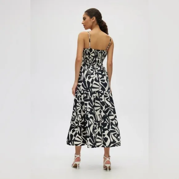 Christian Lacroix black and white linen maxi dress size medium