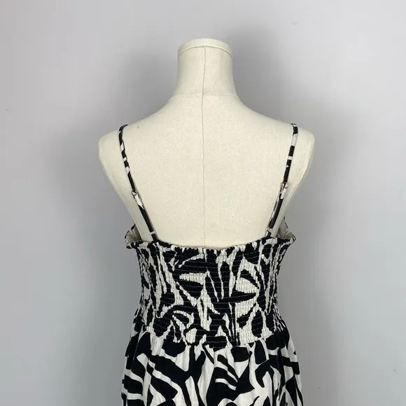 Christian Lacroix black and white linen maxi dress size medium