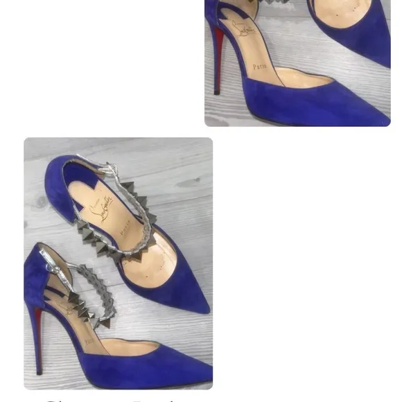 Christian Louboutin Blue Suede Pumps