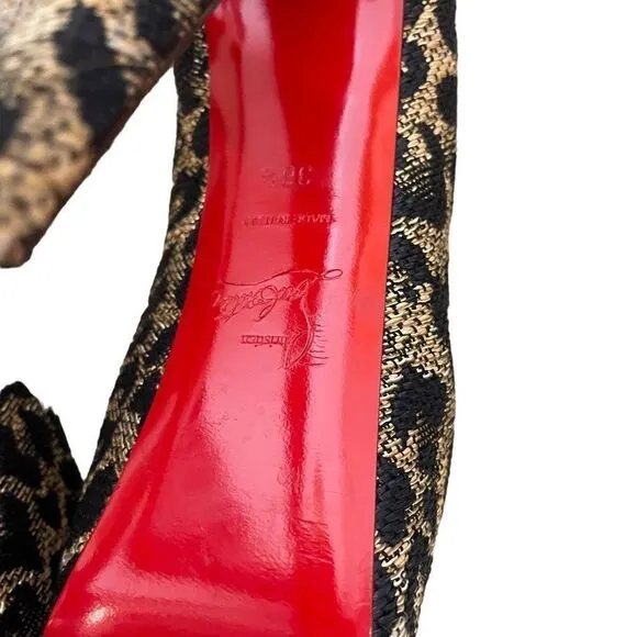 Christian Louboutin Canvas Jacquard Leopard Pumps | 8.5