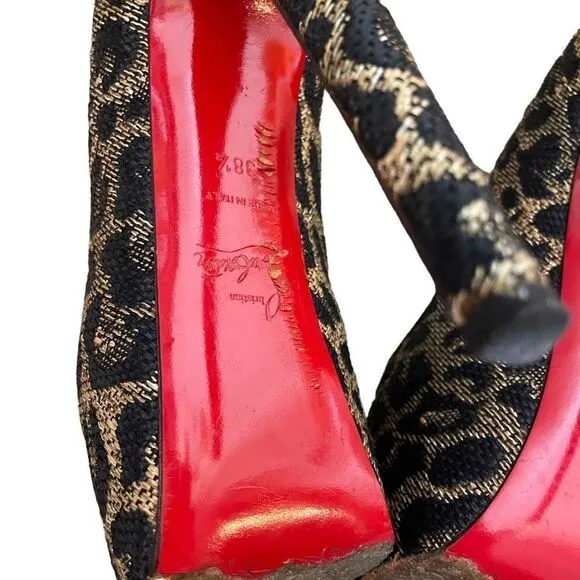 Christian Louboutin Canvas Jacquard Leopard Pumps | 8.5