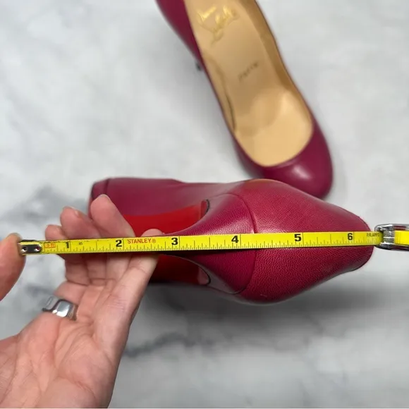Christian Louboutin Filo 120 Kid Leather Platform Pumps Heels Magenta Pink 36
