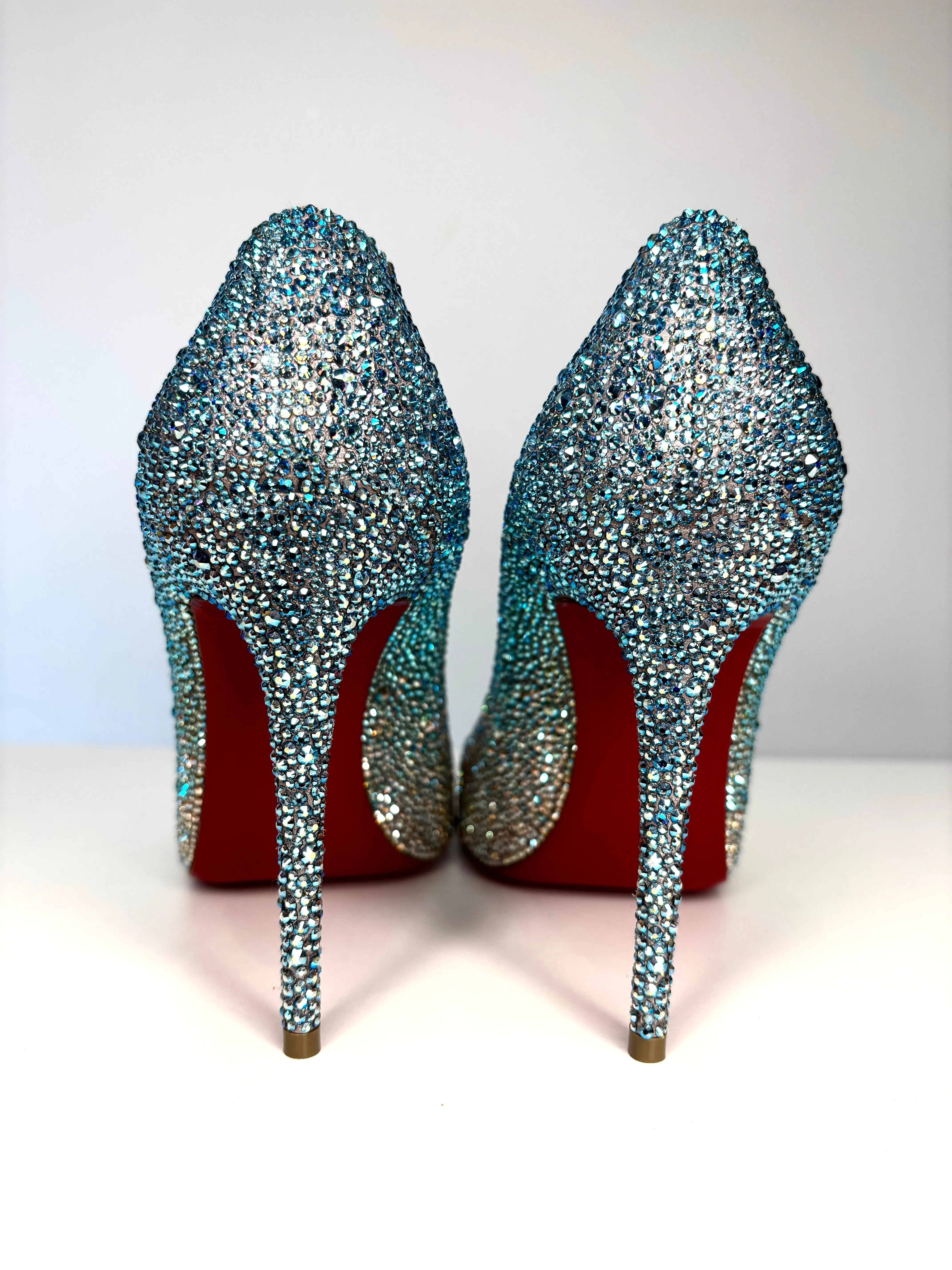 Christian Louboutin Kate Strass Degrade 100 Multi Crystal Heel 38 UK5