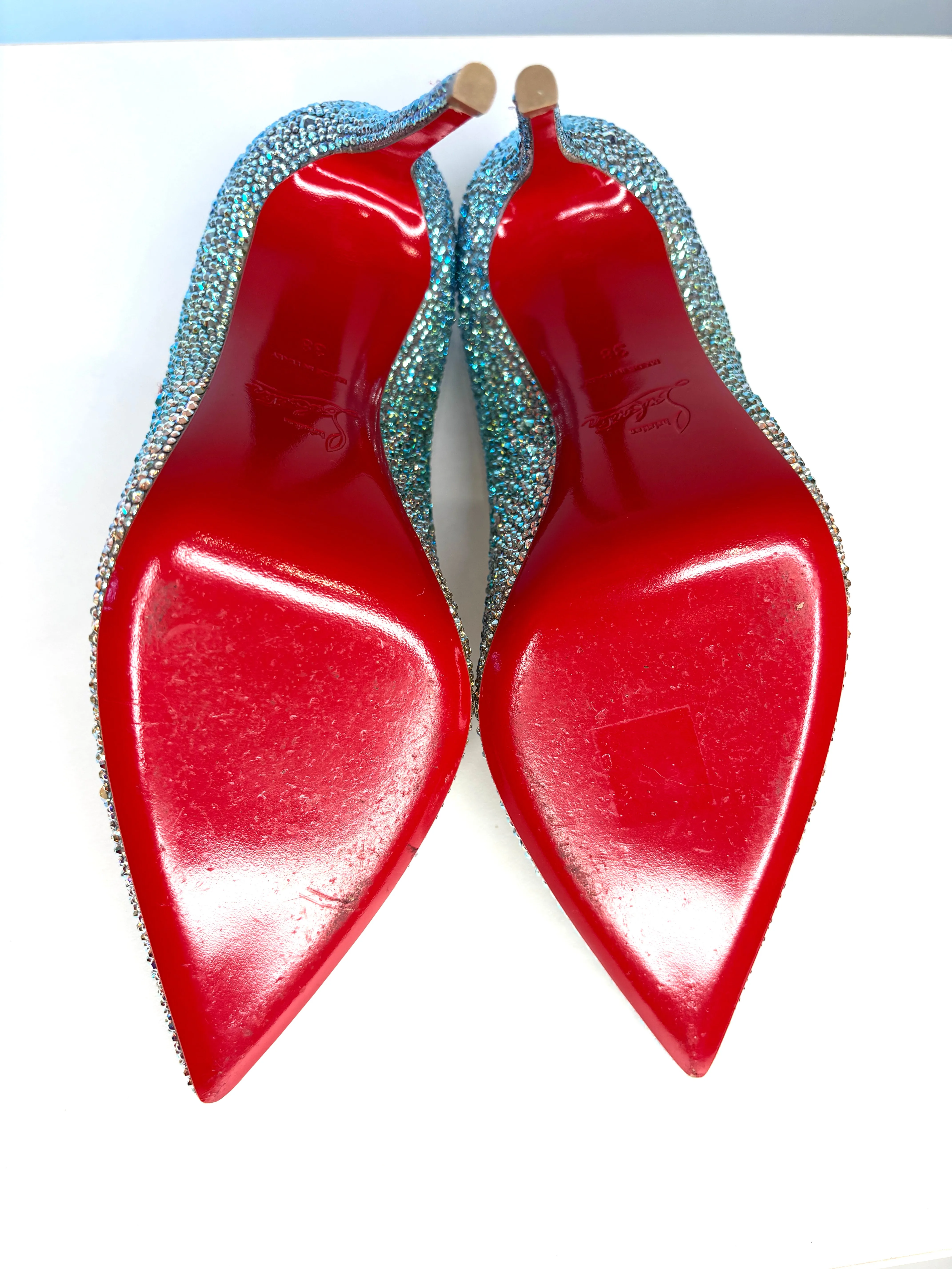 Christian Louboutin Kate Strass Degrade 100 Multi Crystal Heel 38 UK5