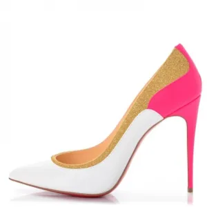 Christian LOUBOUTIN mini Glitter Tucsick 100 Shoes 37 Fits 6.5