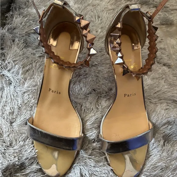 Christian Louboutin Planetava Spikes Stiletto Heels Sandals open toe dress shoes
