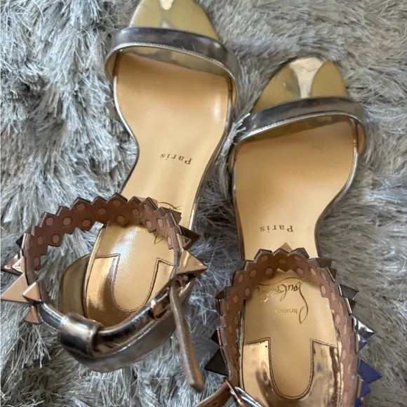 Christian Louboutin Planetava Spikes Stiletto Heels Sandals open toe dress shoes