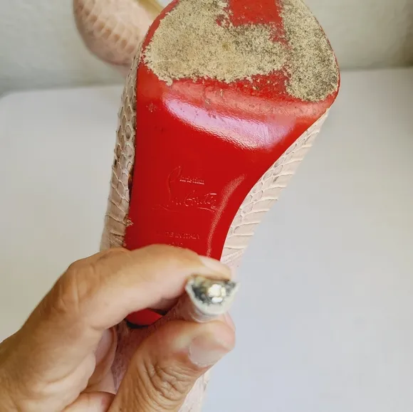 Christian Louboutin Snake Cream High Heels Size 39