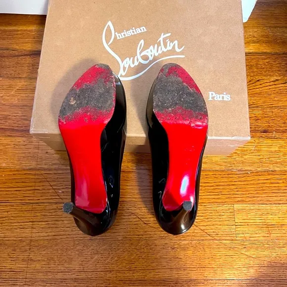 Christian Louboutin Women's Black Patent Leather Heels-Bianca