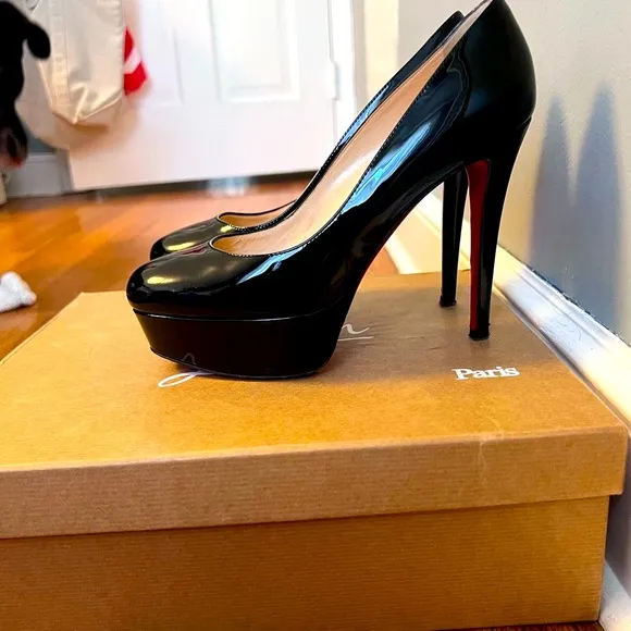 Christian Louboutin Women's Black Patent Leather Heels-Bianca