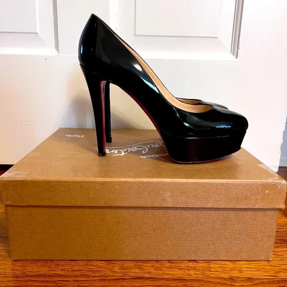 Christian Louboutin Women's Black Patent Leather Heels-Bianca
