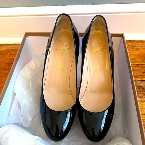 Christian Louboutin Women's Black Patent Leather Heels-Bianca
