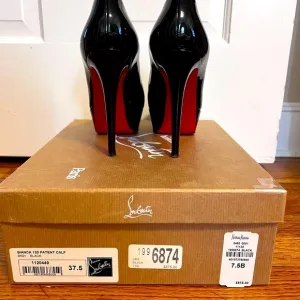 Christian Louboutin Women's Black Patent Leather Heels-Bianca