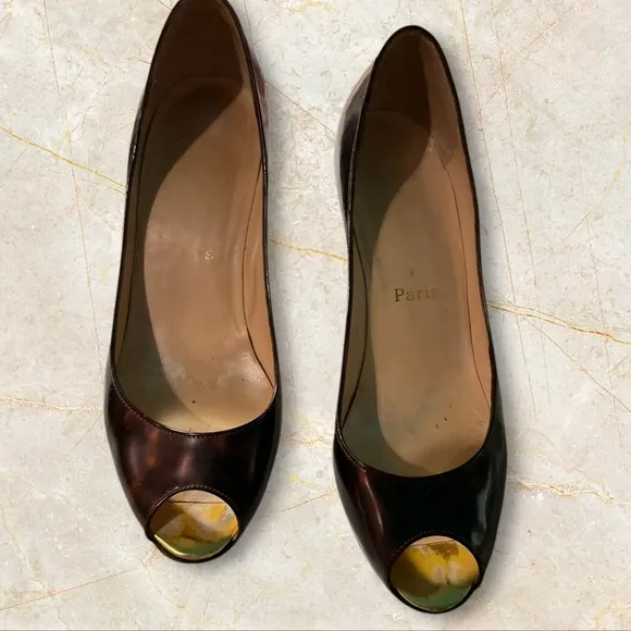 Christian Louboutin Women’s Patent Leather , Metal Pumps