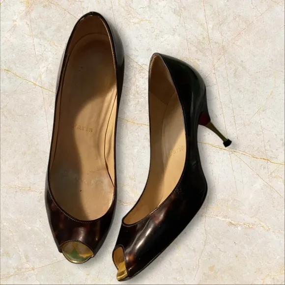 Christian Louboutin Women’s Patent Leather , Metal Pumps