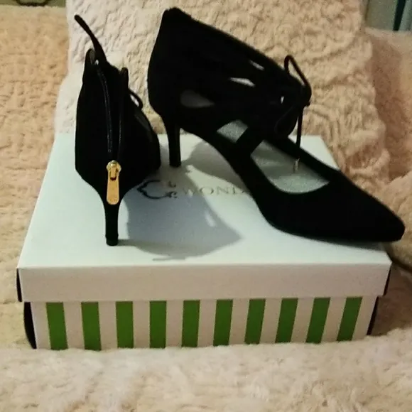 Christian Siriano &quot;Scarlett&quot; Suede Cut Out Heels NWT