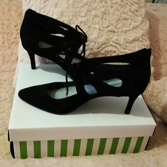Christian Siriano &quot;Scarlett&quot; Suede Cut Out Heels NWT