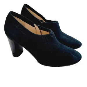 Clarks Grace Lola Black Suede Daim Nior Booties Pumps High Heel Shoes Size 10