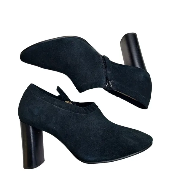Clarks Grace Lola Black Suede Daim Nior Booties Pumps High Heel Shoes Size 10