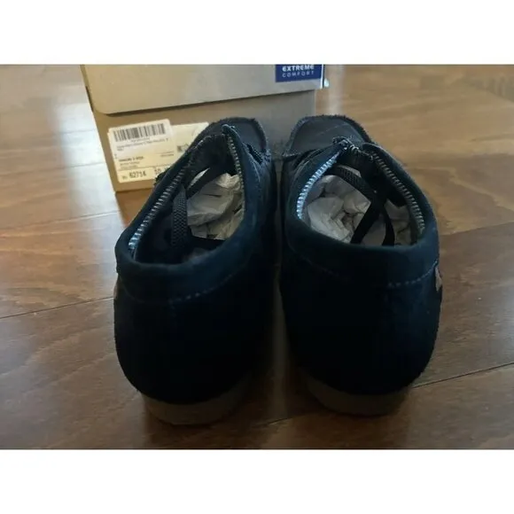 Clarks Men's Shacre II Step Moccasin Black Textile Quilted Lace Up NEW 8 W