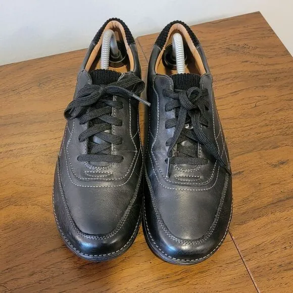 Clarks Women's Appley Tie Oxford Black Leather Shoes Size 10 M Sneakers With Box