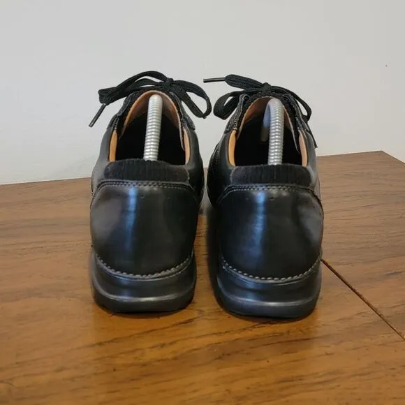 Clarks Women's Appley Tie Oxford Black Leather Shoes Size 10 M Sneakers With Box