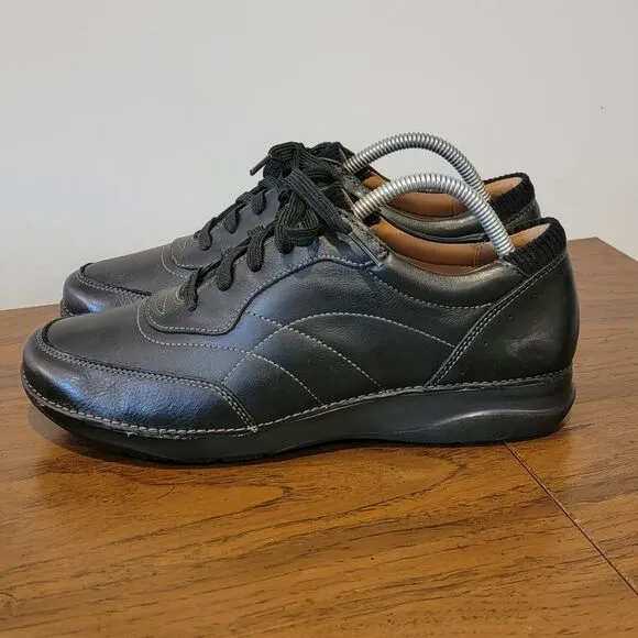 Clarks Women's Appley Tie Oxford Black Leather Shoes Size 10 M Sneakers With Box