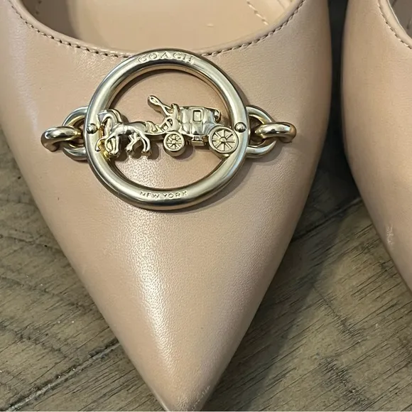 Coach Audrey 90 Leather Pump Heel in color Beechwood size 7b