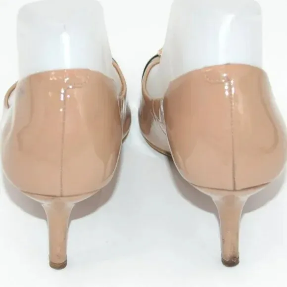 Coach Black Tan Beige Spectator Cap Toe Color Block Patent Leather Heels Pumps 7