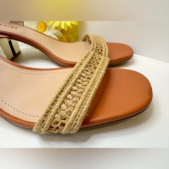 COACH Hazelnut Marci  Leather Sandal Sz 10B