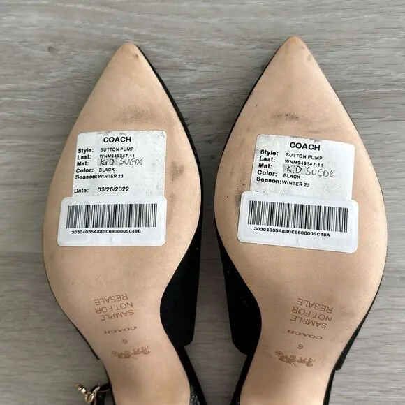 Coach Sutton Glitter Slingback Pump Black 6 New Without Box