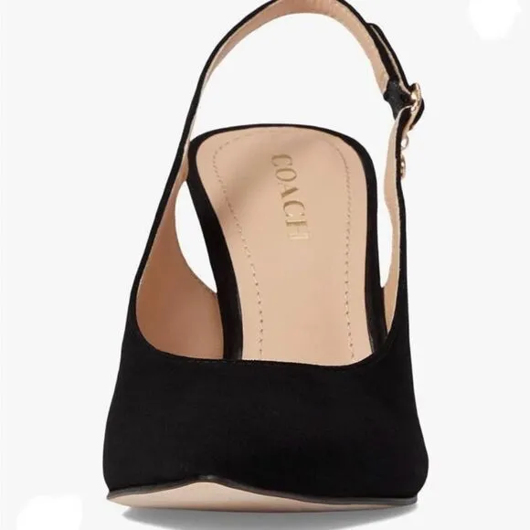 Coach Sutton Glitter Slingback Pump Black 6 New Without Box