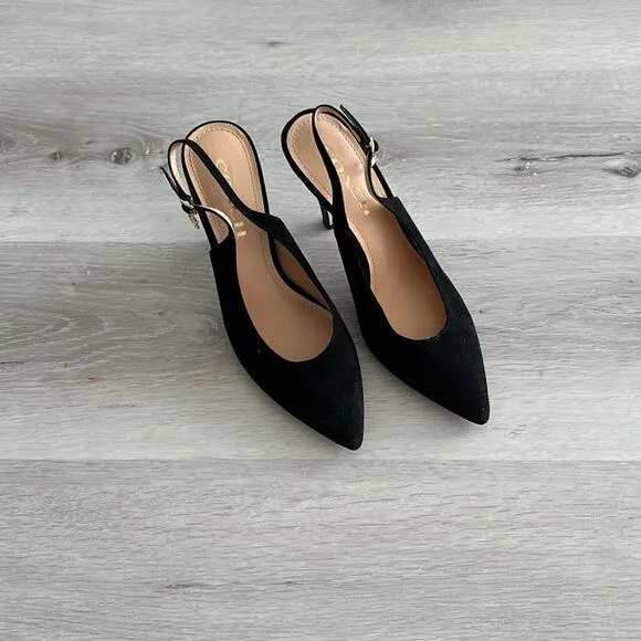 Coach Sutton Glitter Slingback Pump Black 6 New Without Box
