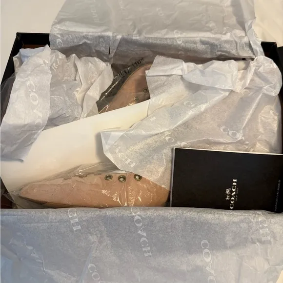 Coach Tan Heels with Elegant Tie Design