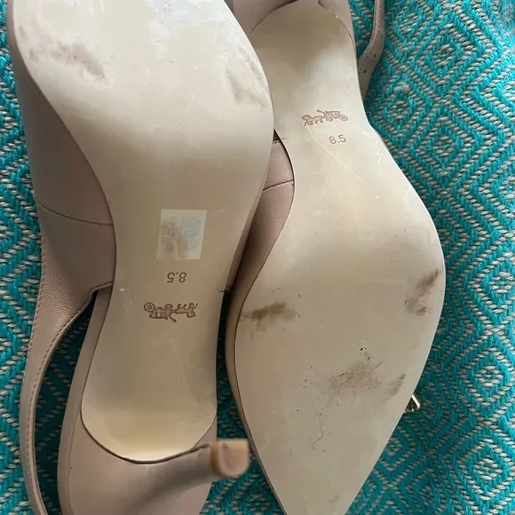 Coach Women's Beige Slingback Heels